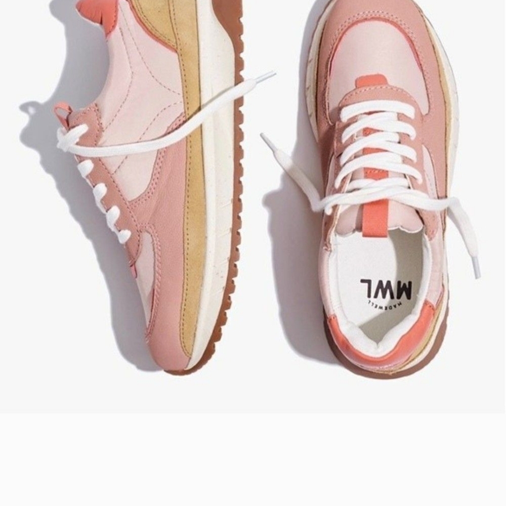MWL Women's Pink and Tan Sneakers